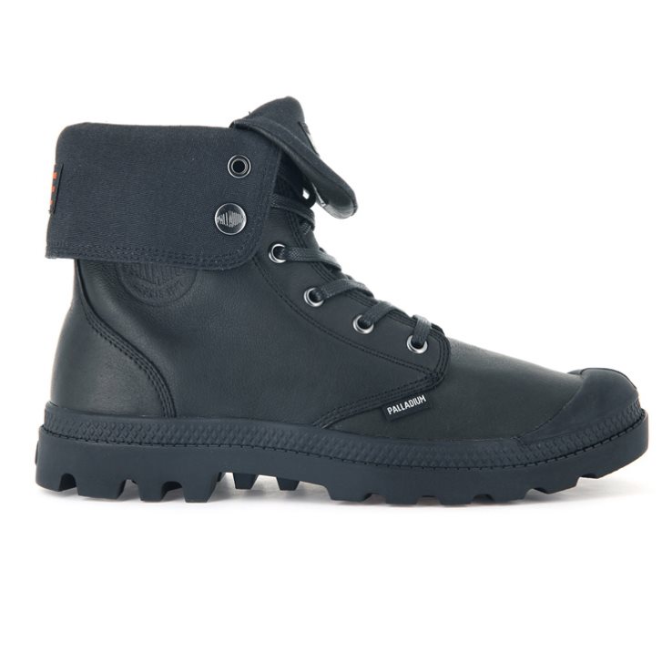 Palladium Baggy Leather ESS WP Women\'s Boots Black | UK U230-OTV